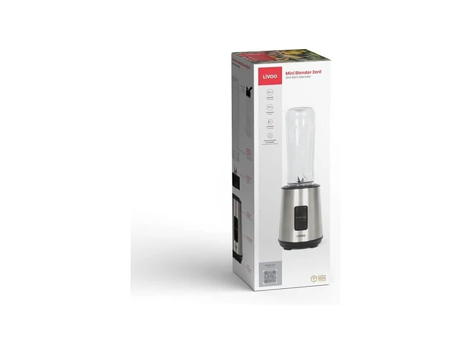 Mini blender - LIVOO - DOP240 - 600 ml - 300 W - Acier inoxydable / Noir