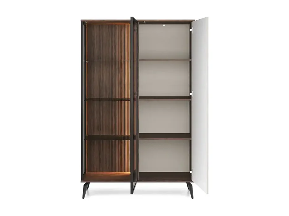 Vitrine AMBIHOME RAVEN - Caxemira/Noz, C103xP39xA162cm