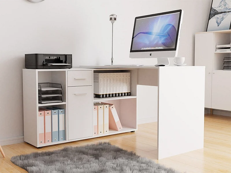 Secretária c/Armário AMBIHOME MANDO Branco 122x120x75cm