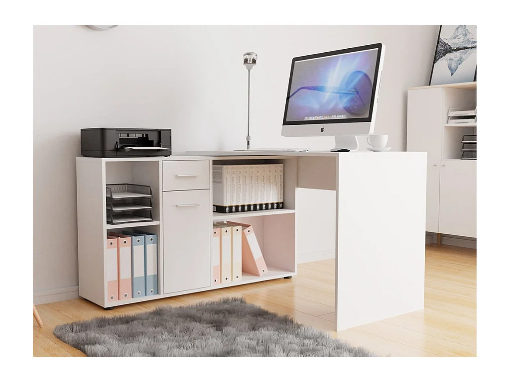 Secretária c/Armário AMBIHOME MANDO Branco 122x120x75cm