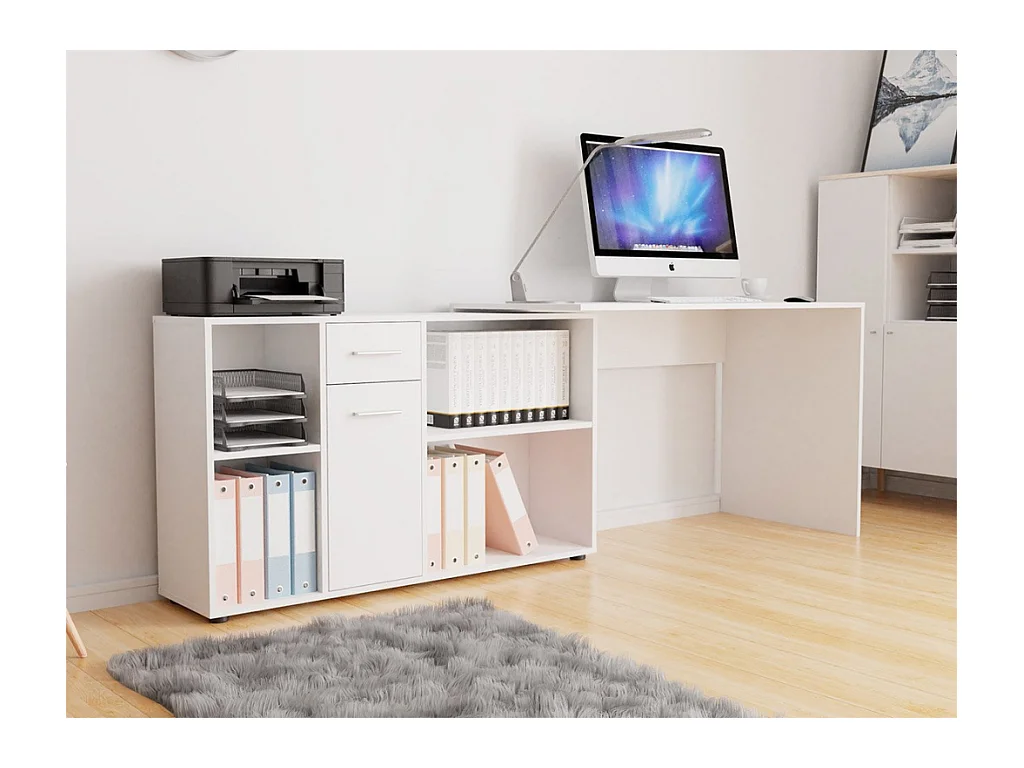 Secretária c/Armário AMBIHOME MANDO Branco 122x120x75cm