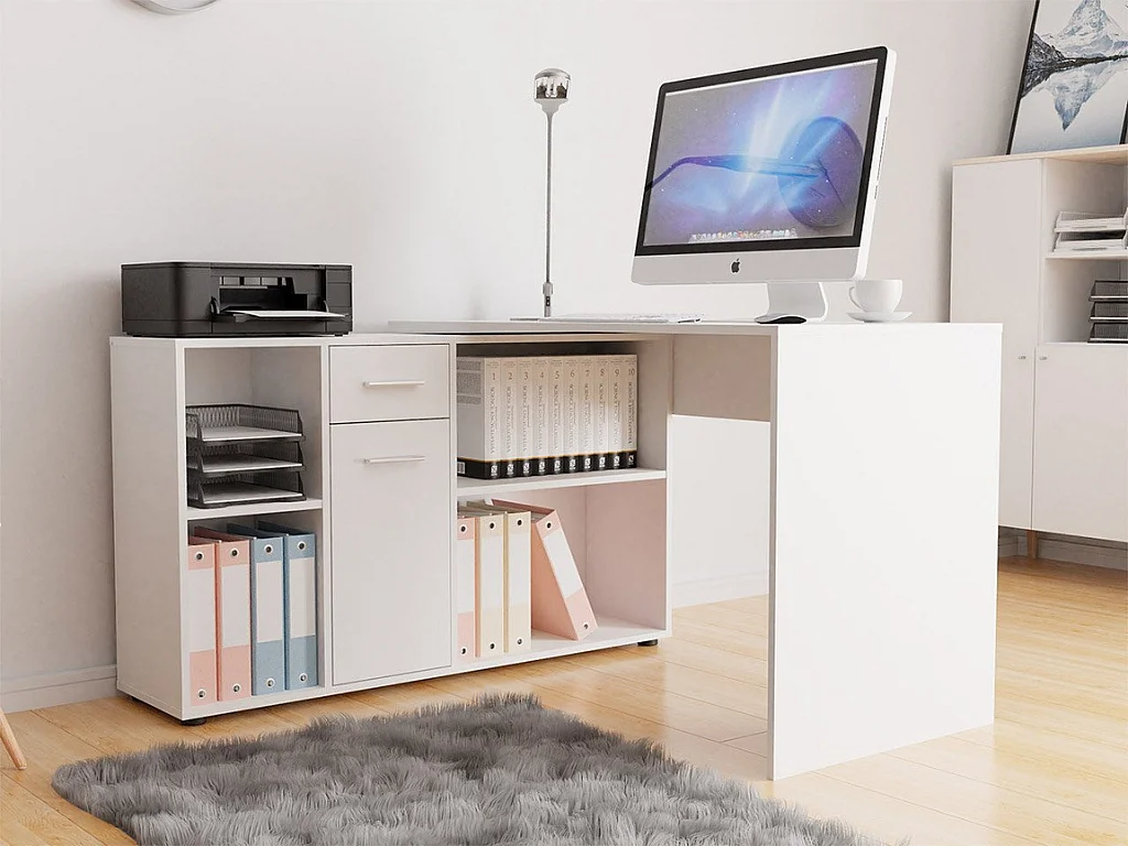 Secretária c/Armário AMBIHOME MANDO Branco 122x120x75cm