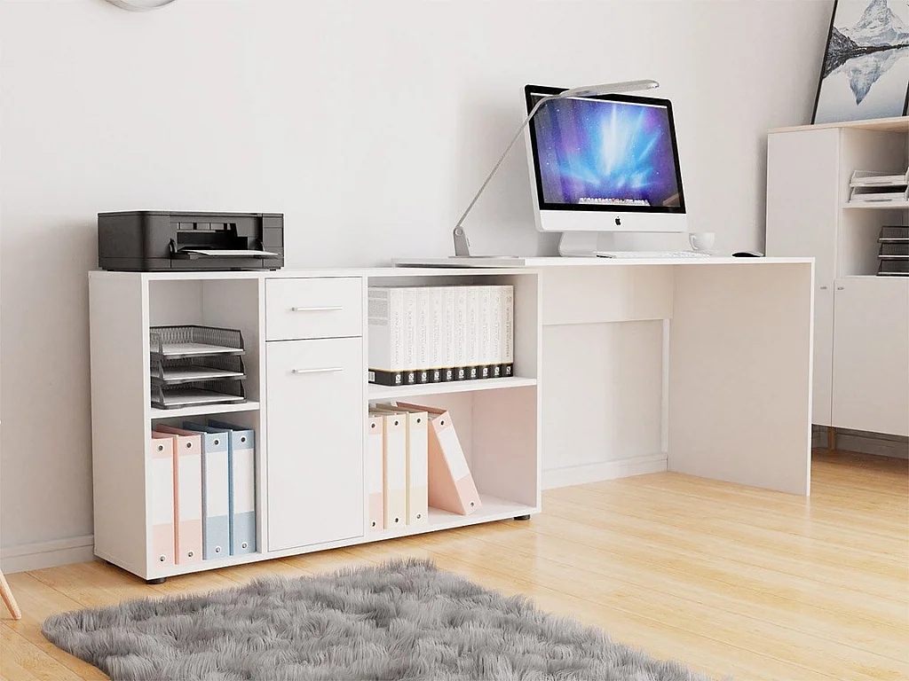 Secretária c/Armário AMBIHOME MANDO Branco 122x120x75cm