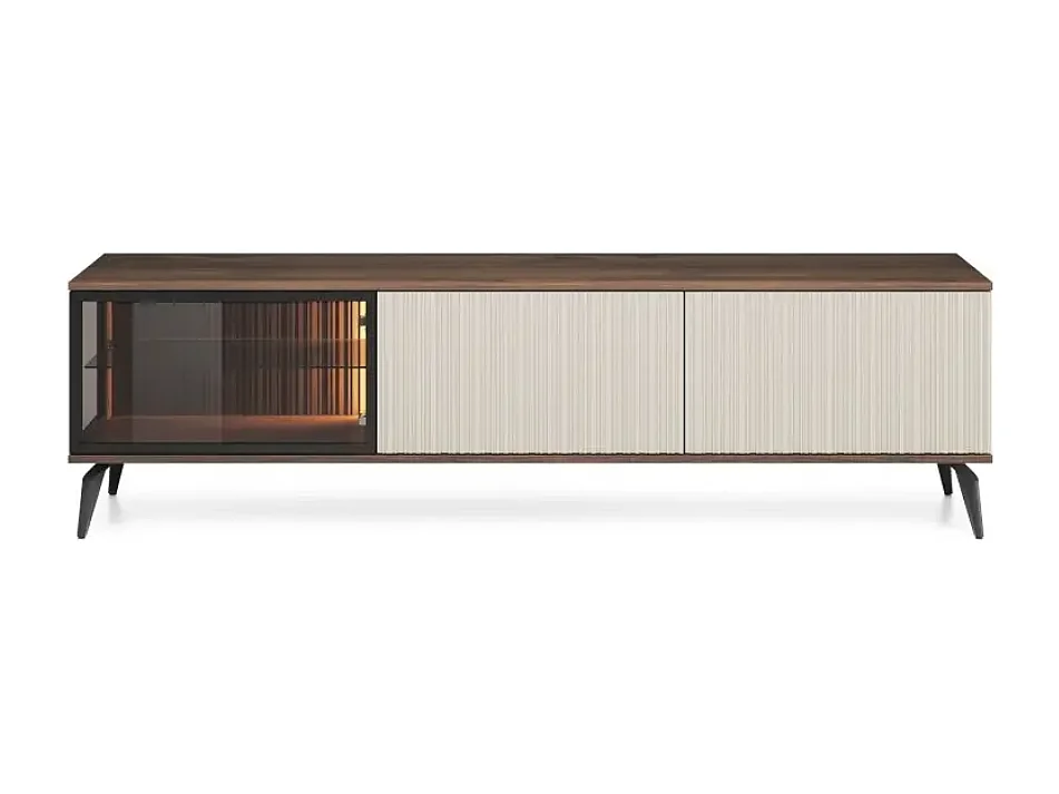 Móvel TV AMBIHOME RAVEN - Caxemira/Noz, C180xP39xA50cm