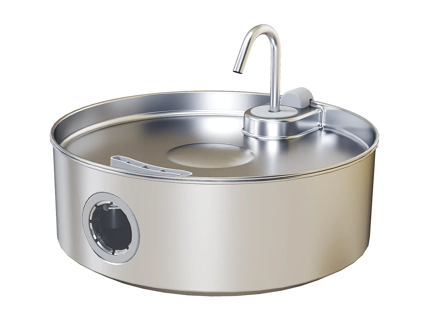 Fontanella per gatto da 7l con luce led 30.5x31.2x19.3 cm argento