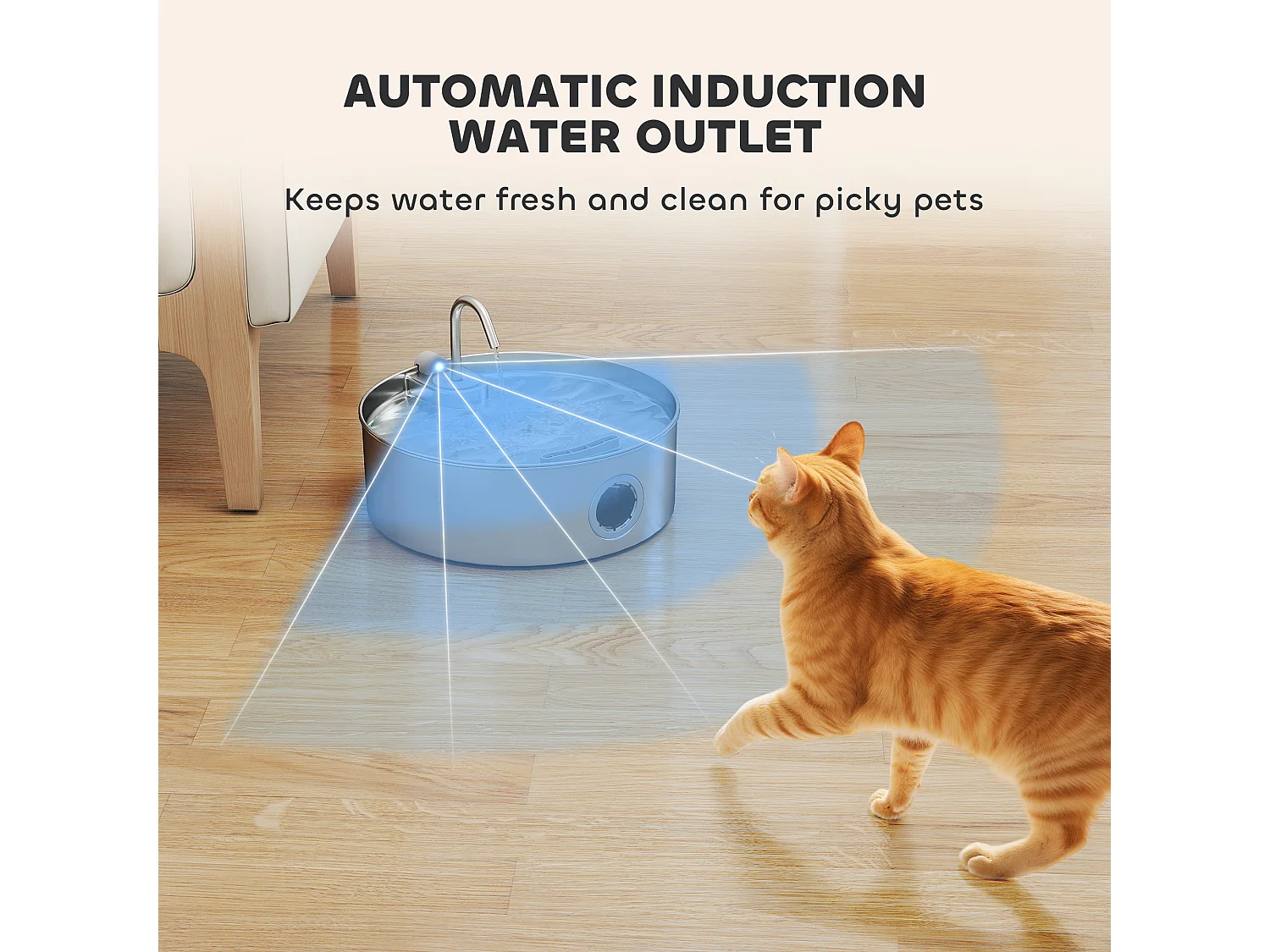 Fontanella per gatto da 7l con luce led 30.5x31.2x19.3 cm argento