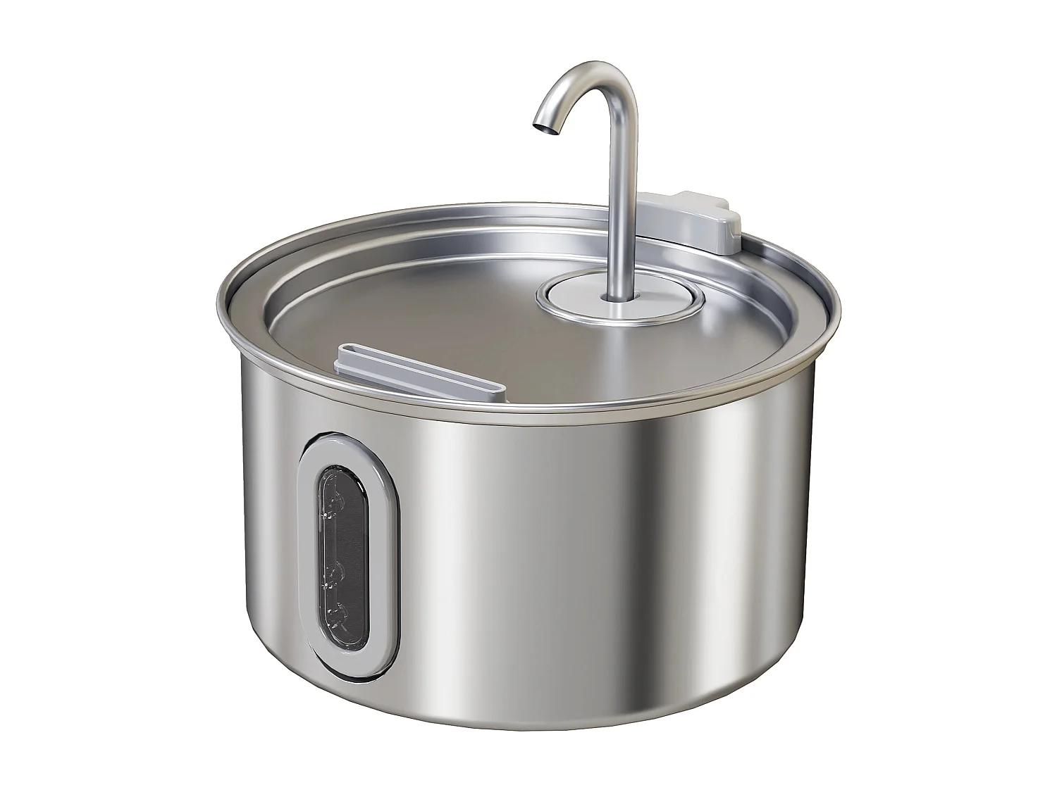 Fontanella per gatto da 2.5l con luce led 19.4x19.4x18.7 cm, argento