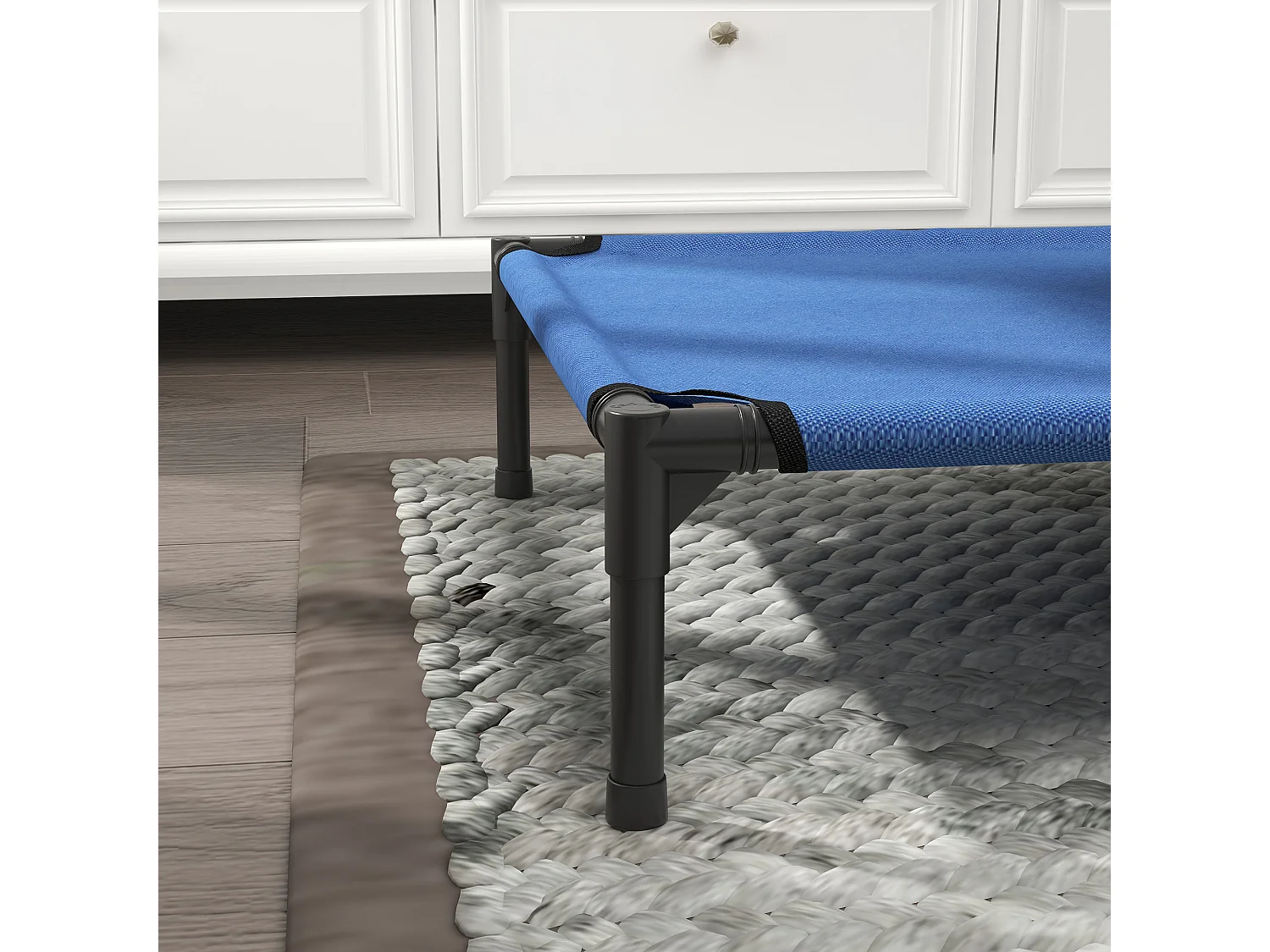 Lettino per cani rialzato pieghevole da interno ed esterno 76x61x18cm blu