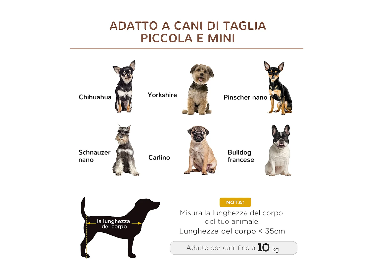 Lettino per cani rialzato e portatile con seduta traspirante nero e caffè