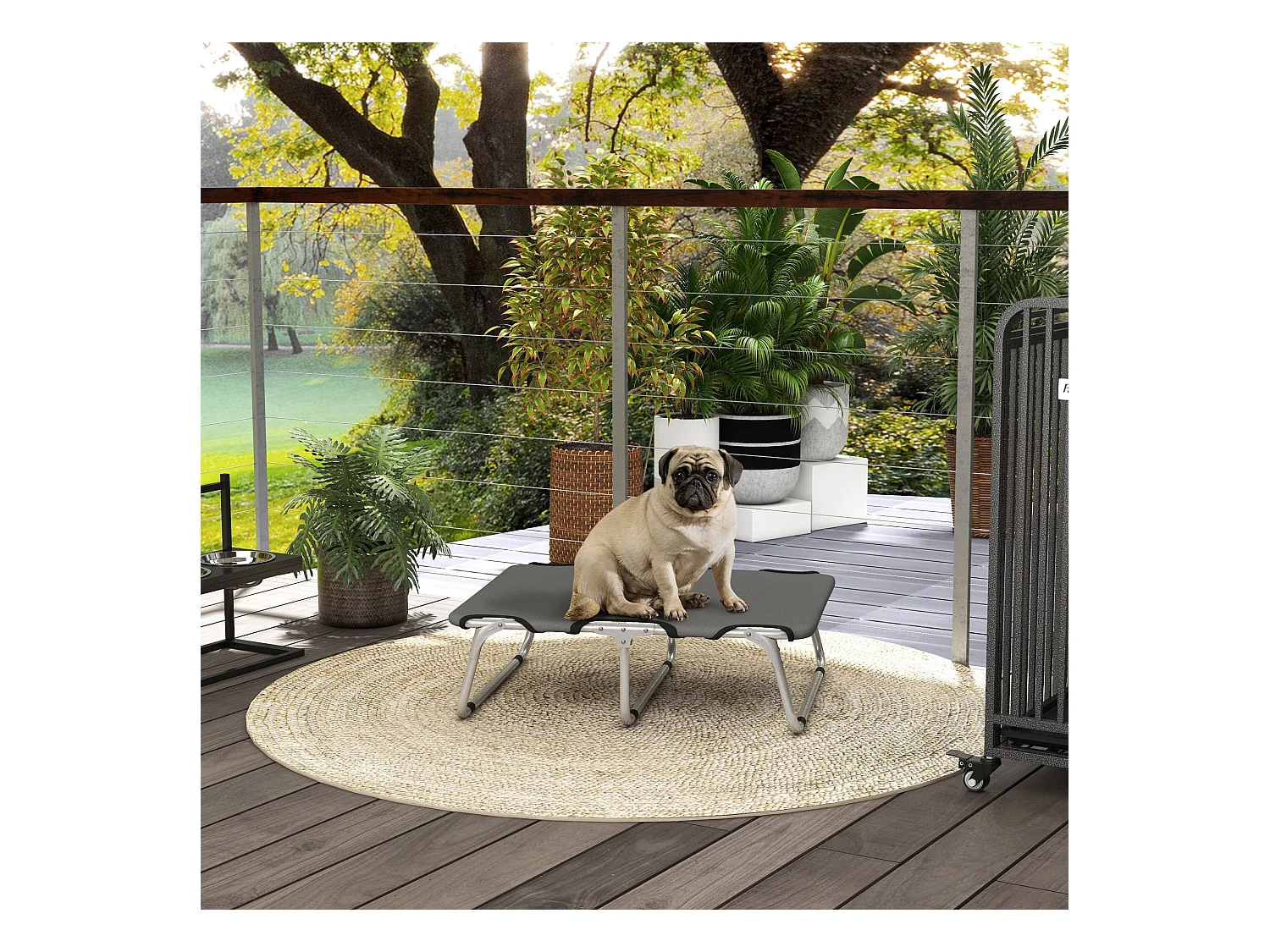 Brandina per cani piccoli pieghevole per interno ed esterno grigio