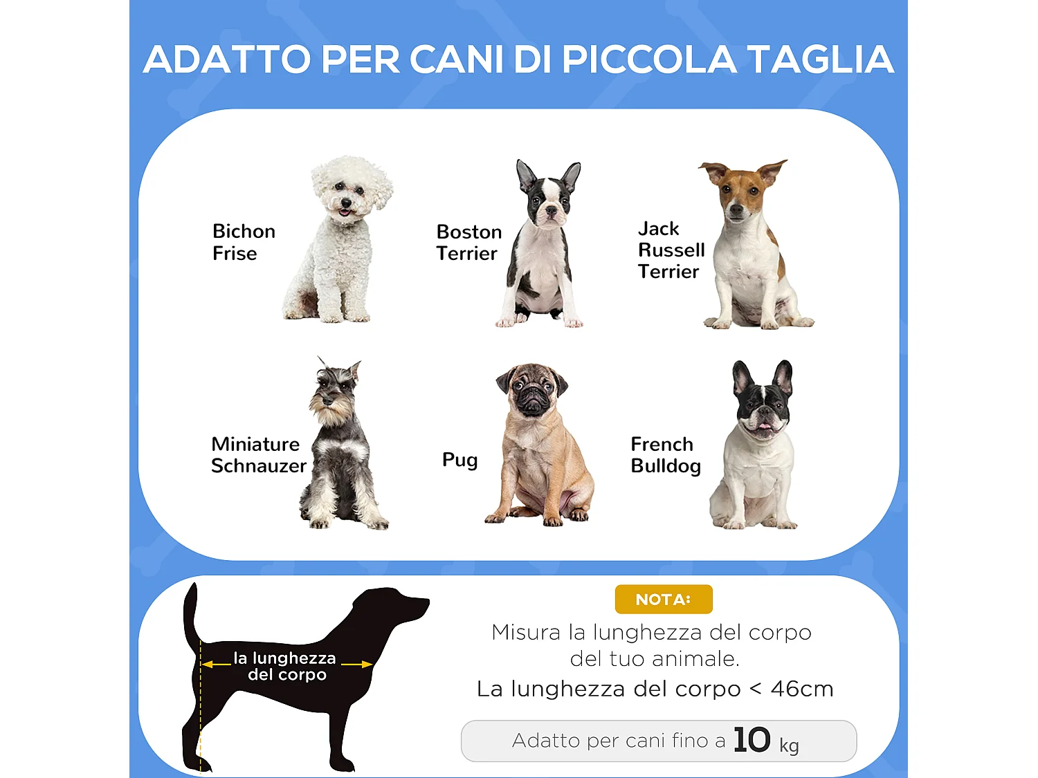 Brandina per cani piccoli pieghevole per interno ed esterno grigio