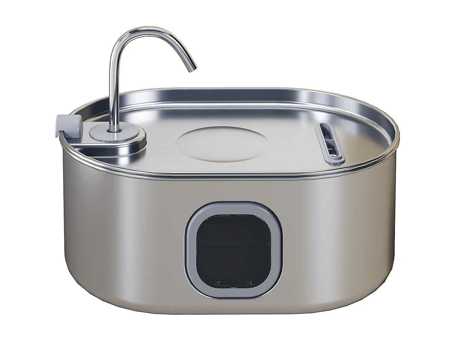 Fontanella per gatto da 7l con luce led 32x22.1x22.3 cm argento