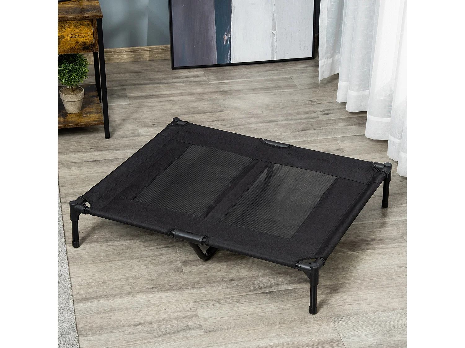 Brandina per cani grandi in metallo e tessuto con borsa di trasporto nero