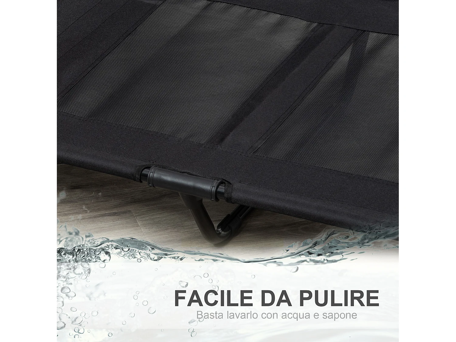 Brandina per cani grandi in metallo e tessuto con borsa di trasporto nero