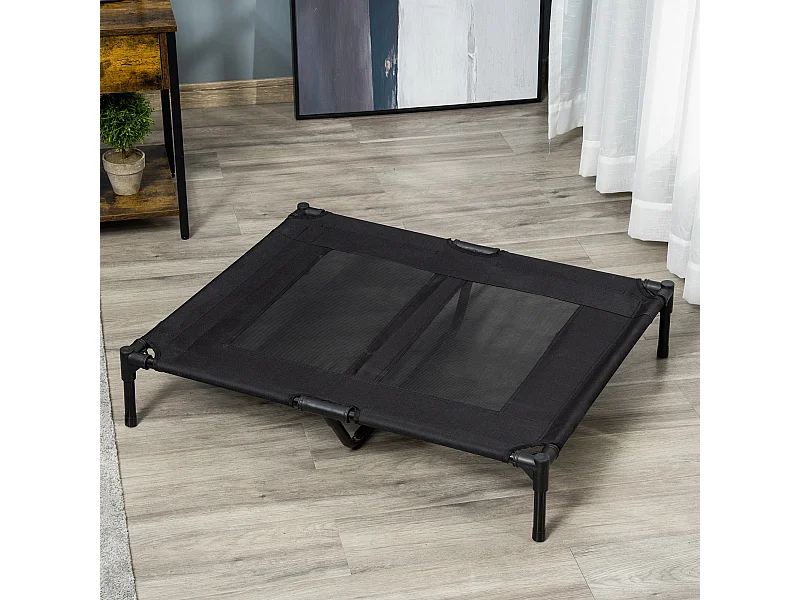 Brandina per cani grandi in metallo e tessuto con borsa di trasporto nero