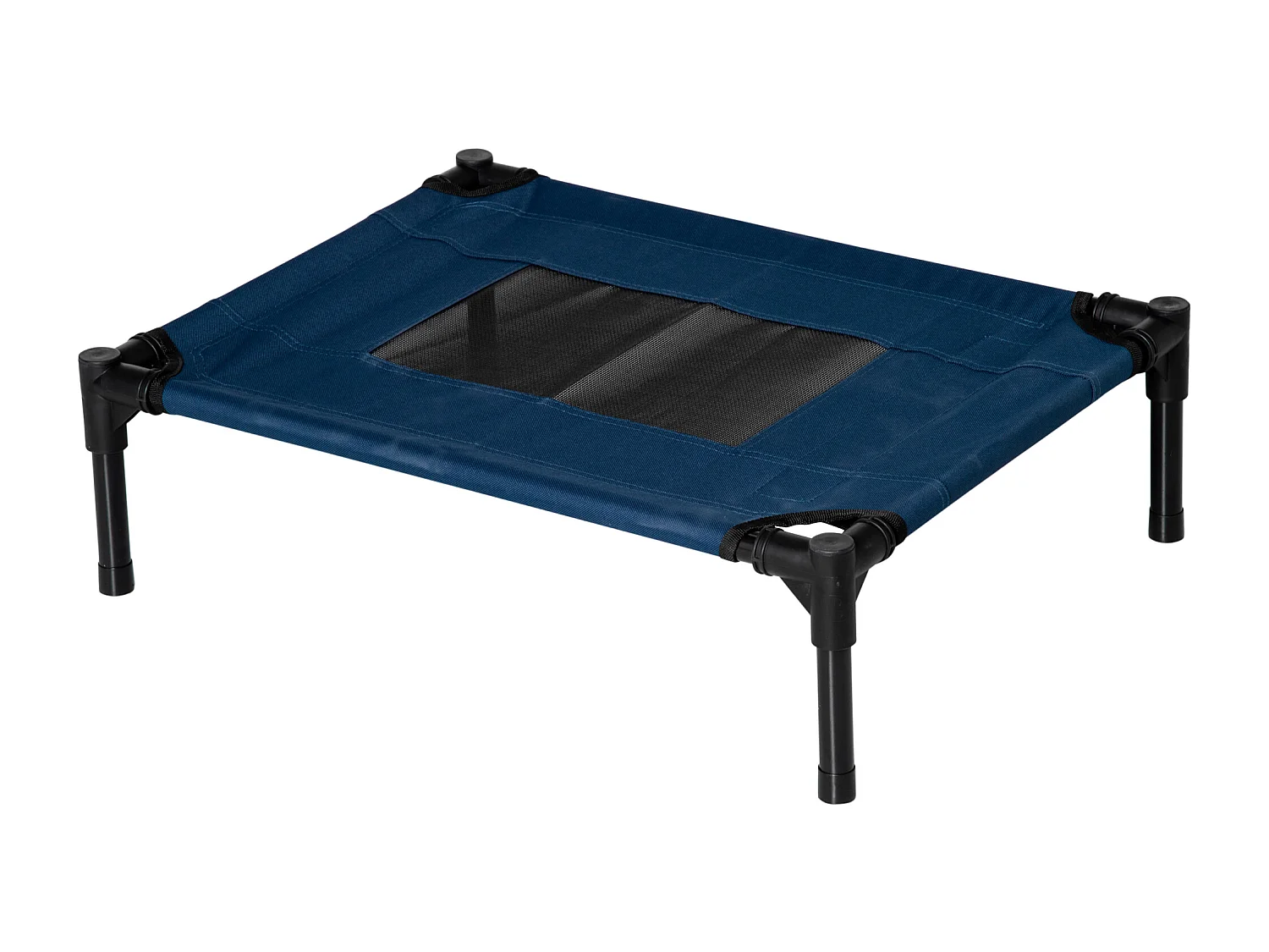 Lettino per cani rialzato e portatile con seduta traspirante nero marrone