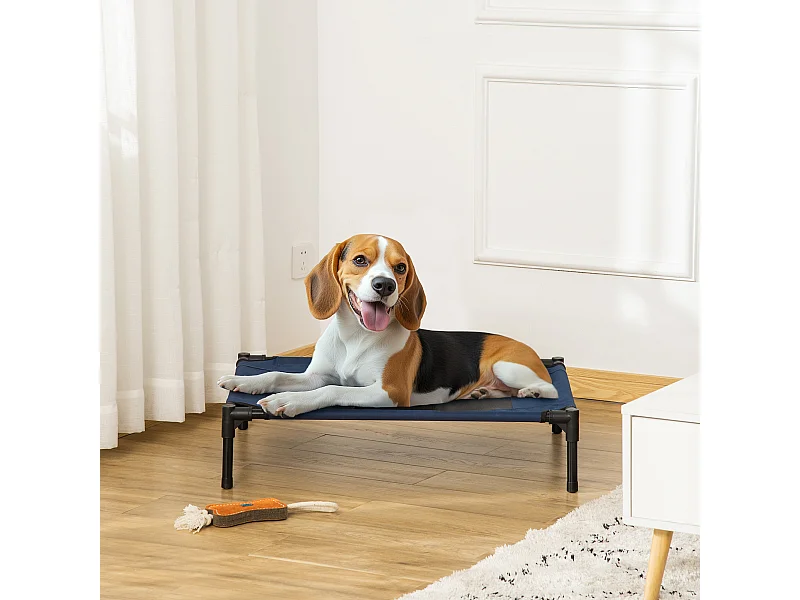 Letto rialzato per cani fino 20kg, campeggio, impermeabile - 76x61x18cm