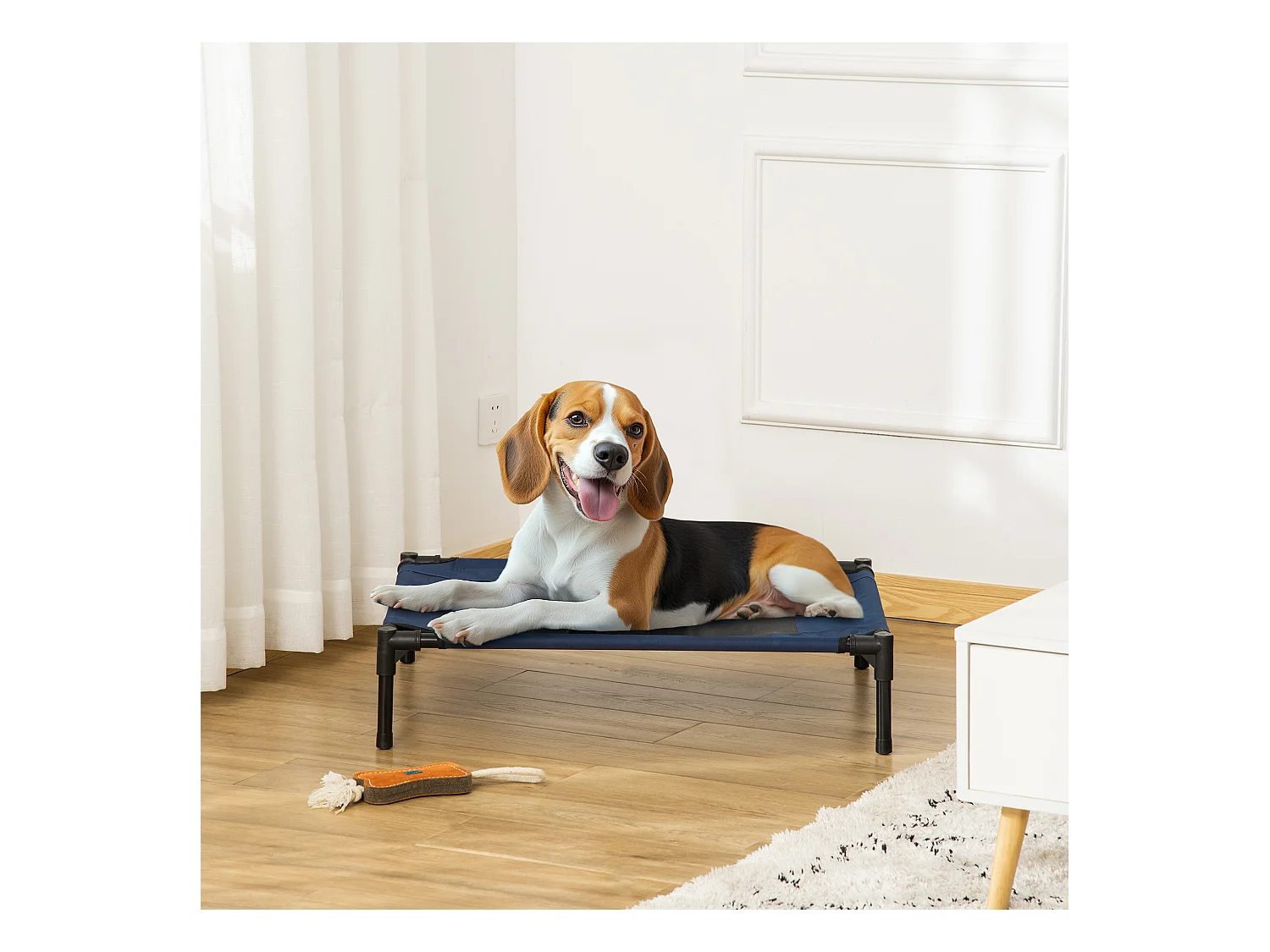 Letto rialzato per cani fino 20kg, campeggio, impermeabile - 76x61x18cm