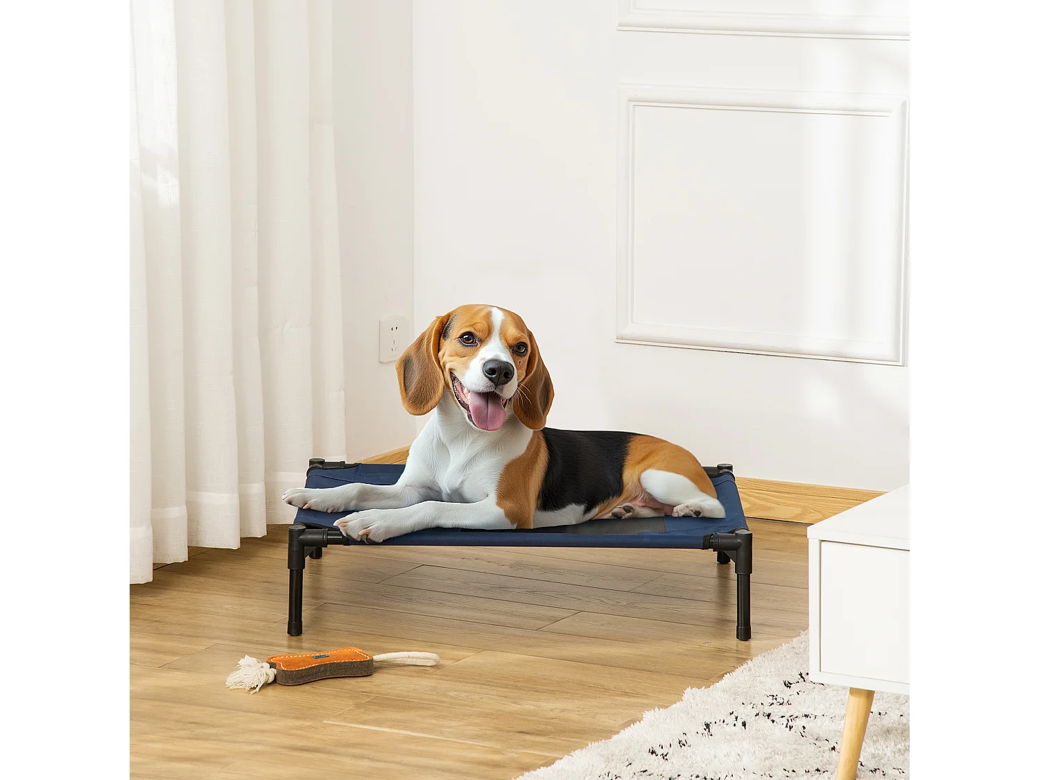 Letto rialzato per cani fino 20kg, campeggio, impermeabile - 76x61x18cm