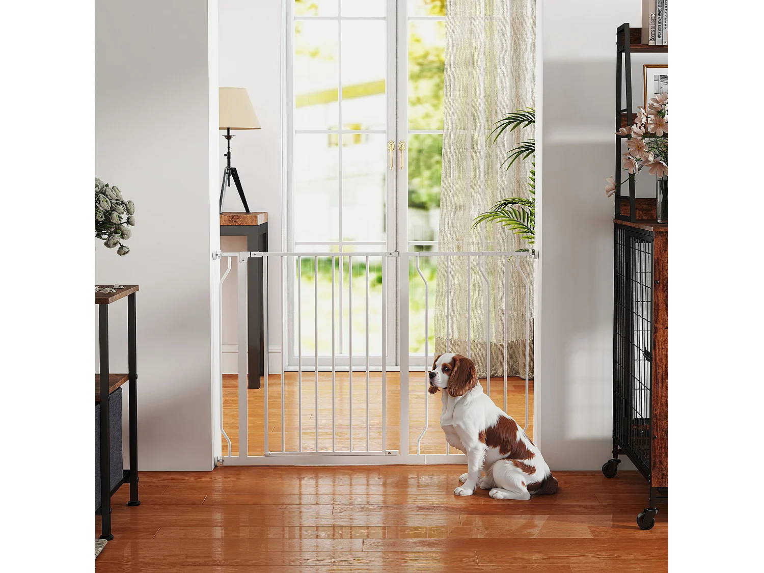 Cancelletto di sicurezza per cani estensibile 75-115cm in acciaio e abs