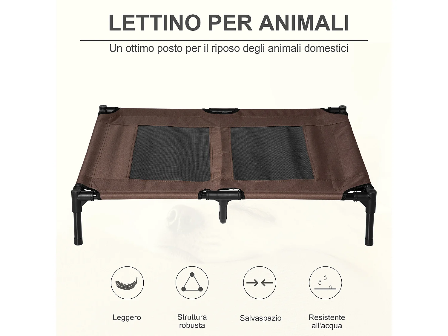 Brandina per cani grandi metallo e tessuto oxford traspirante