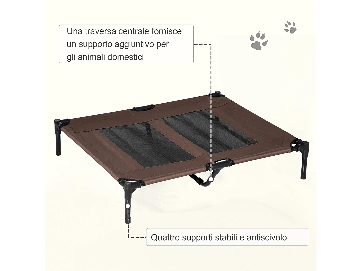 Brandina per cani grandi metallo e tessuto oxford traspirante