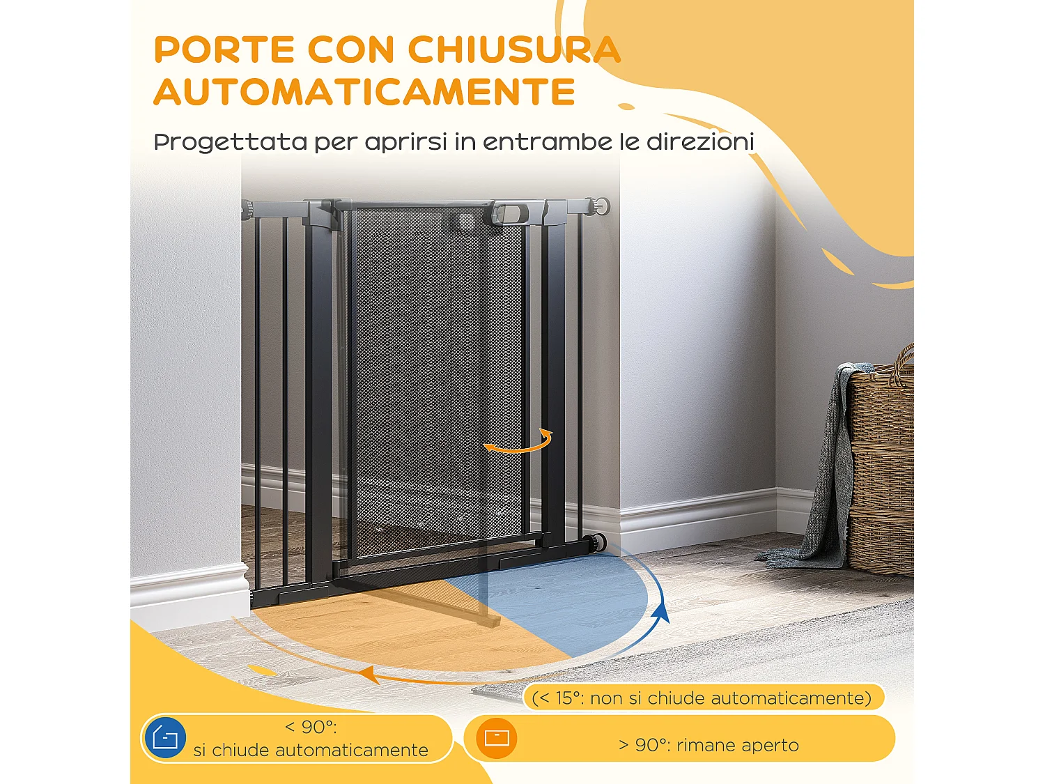 Cancellino per cani estensibile a pressione con chiusura automatica nero