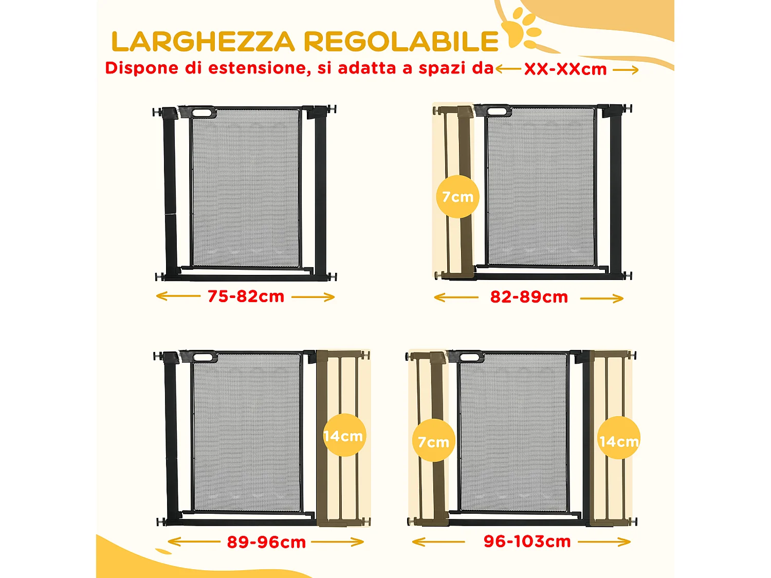 Cancellino per cani estensibile a pressione con chiusura automatica nero