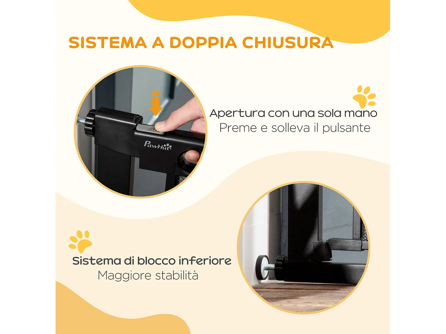 Cancellino per cani estensibile a pressione con chiusura automatica nero