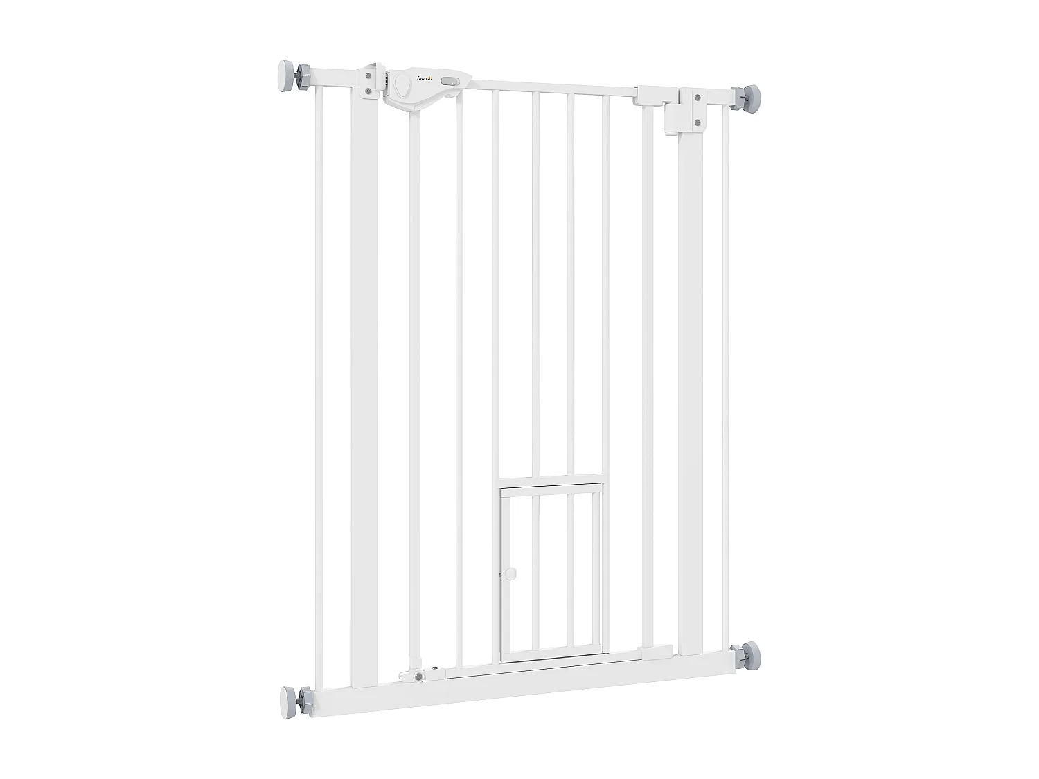 Cancellino cani con porta piccola chiusura automatica 74-80x91.4cm bianco