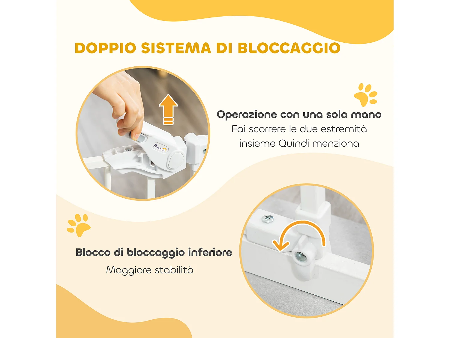 Cancellino cani con porta piccola chiusura automatica 74-80x91.4cm bianco