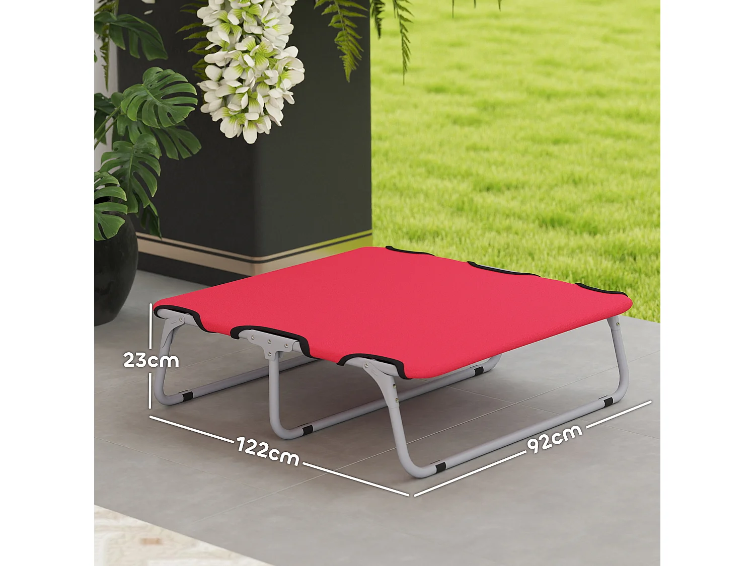 Brandina per cani piccoli pieghevole per interno ed esterno rosso