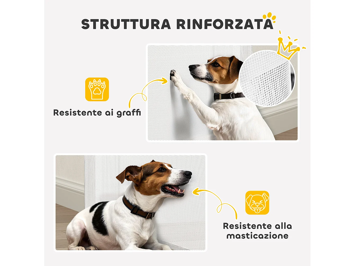 Cancellino per cani estensibile 0-140x86.5cm blocco automatico bianco