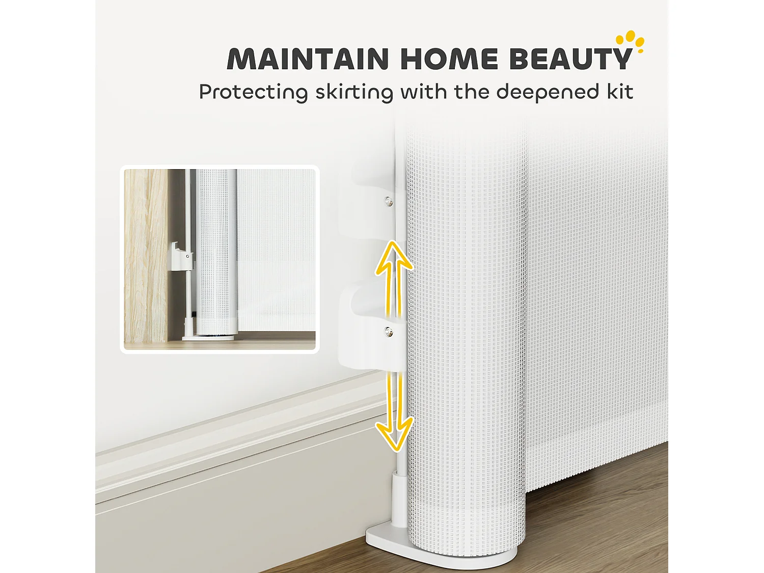 Cancellino per cani estensibile 0-140x86.5cm blocco automatico bianco