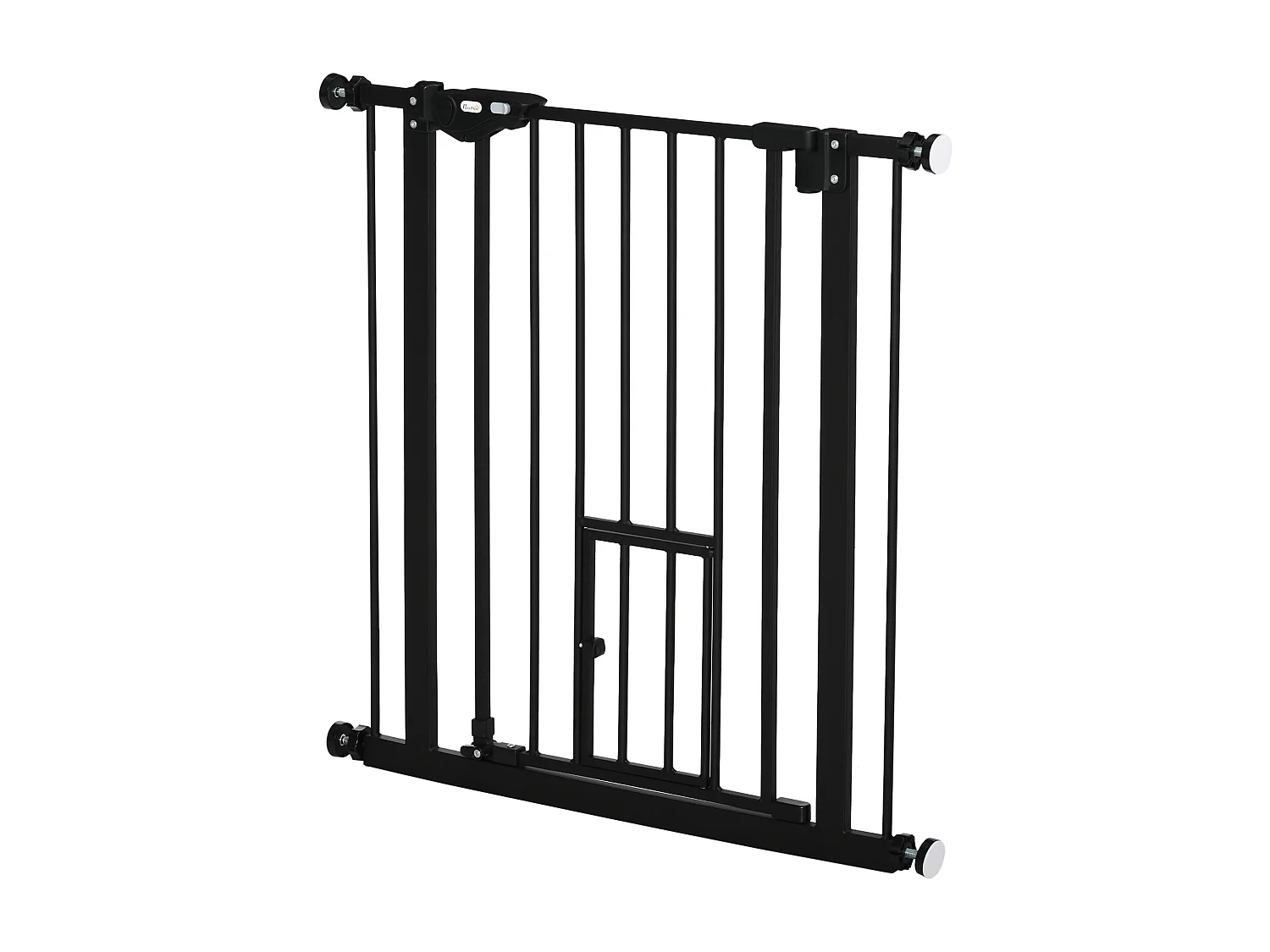 Cancelletto per cani estensibile da 74-80 cm con chiusura automatica nero