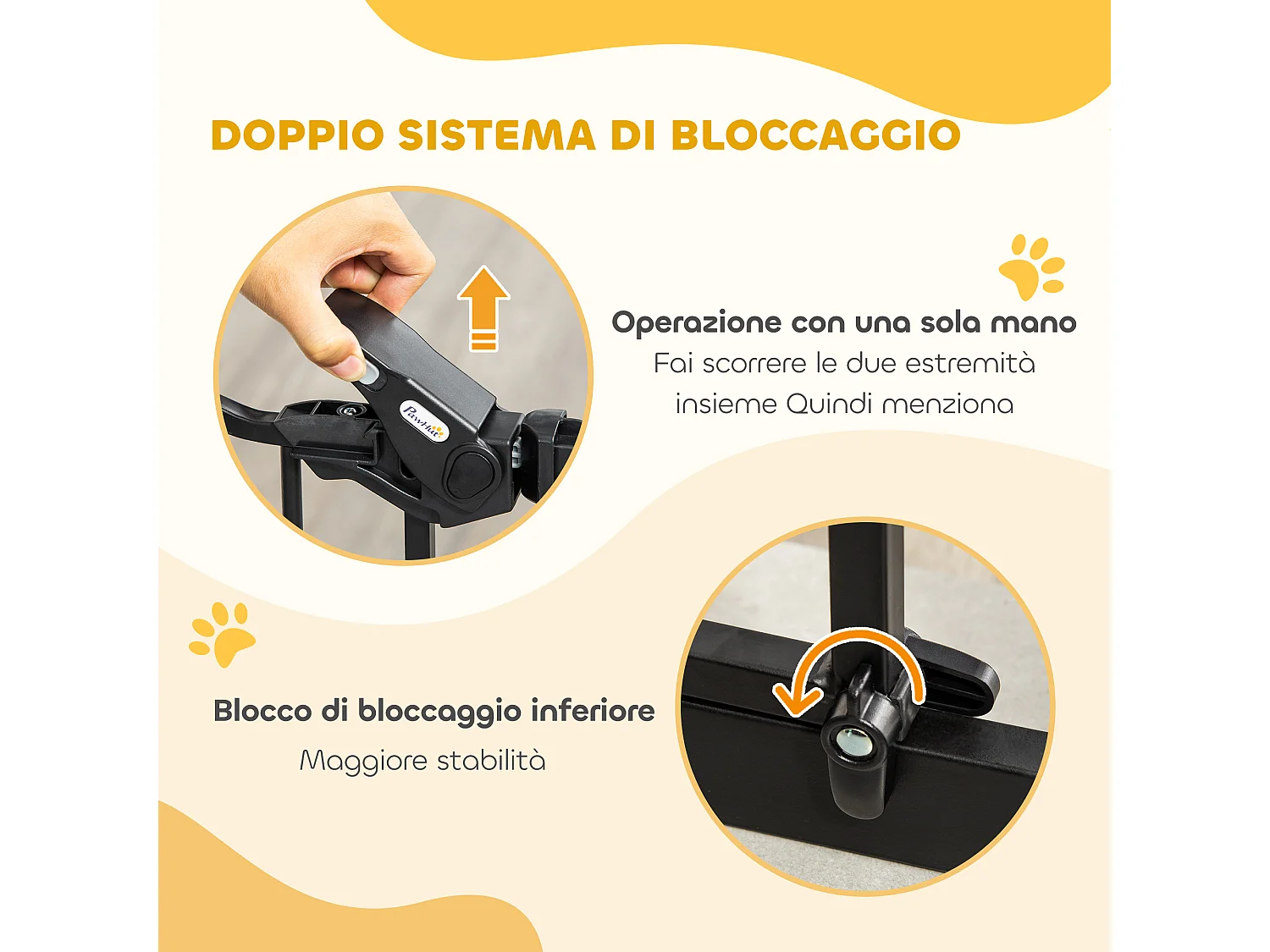 Cancellino cani alto 104cm con porta piccola e chiusura automatica nero