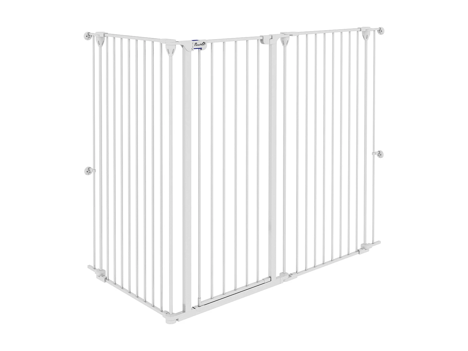 Cancelletto per cani a 3 pannelli pieghevoli con doppio blocco bianco