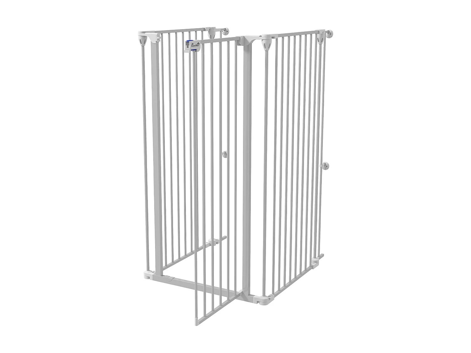 Cancelletto per cani a 3 pannelli pieghevoli con doppio blocco bianco