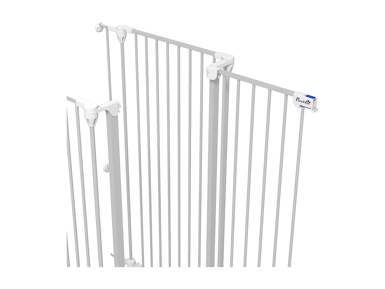 Cancelletto per cani a 3 pannelli pieghevoli con doppio blocco bianco