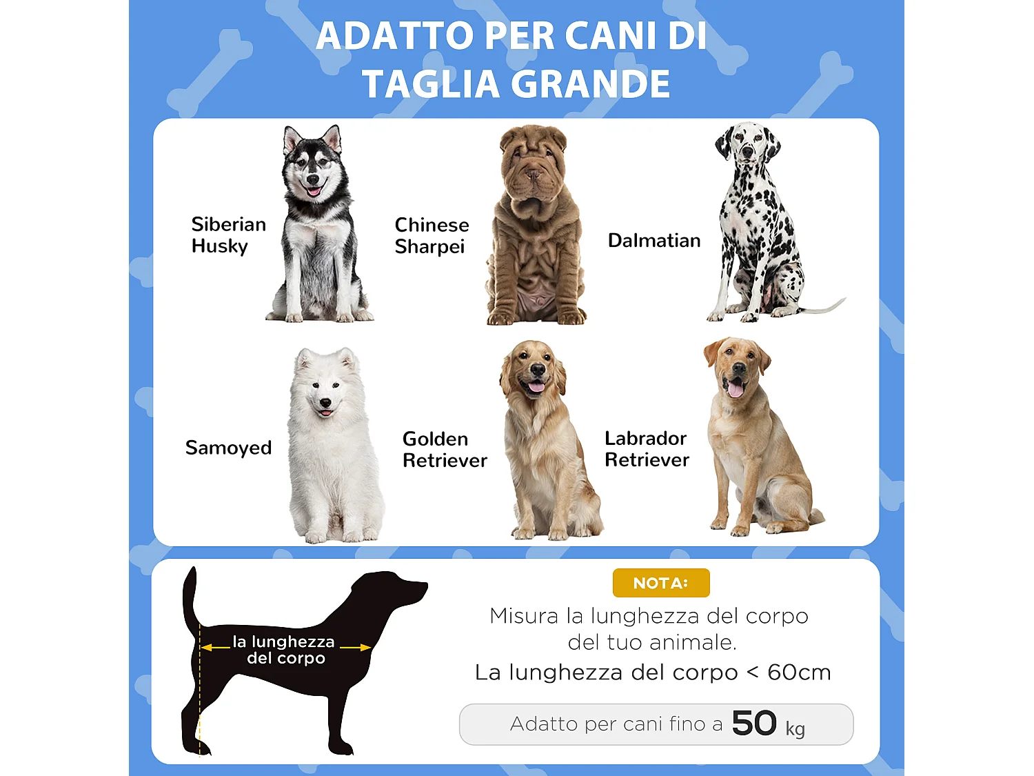 Cuccia per cani taglia grande con tettuccio protettivo blu scuro