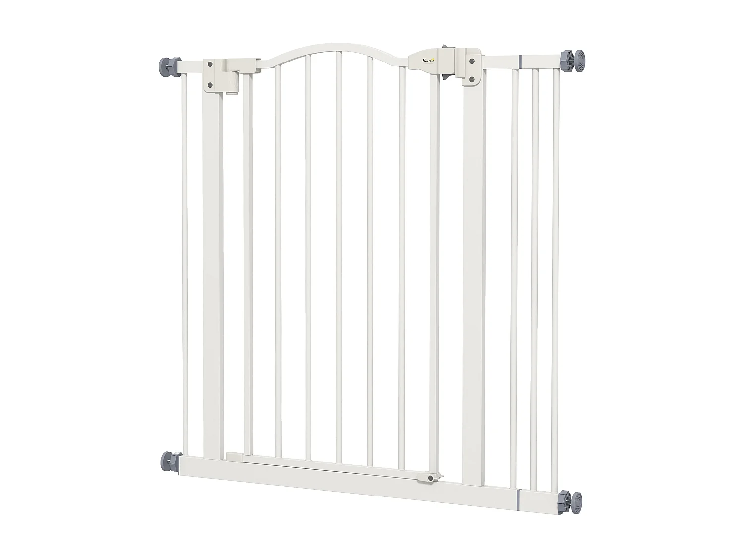 Cancelletto per cani estensibile a 2 blocchi e chiusura automatica bianco