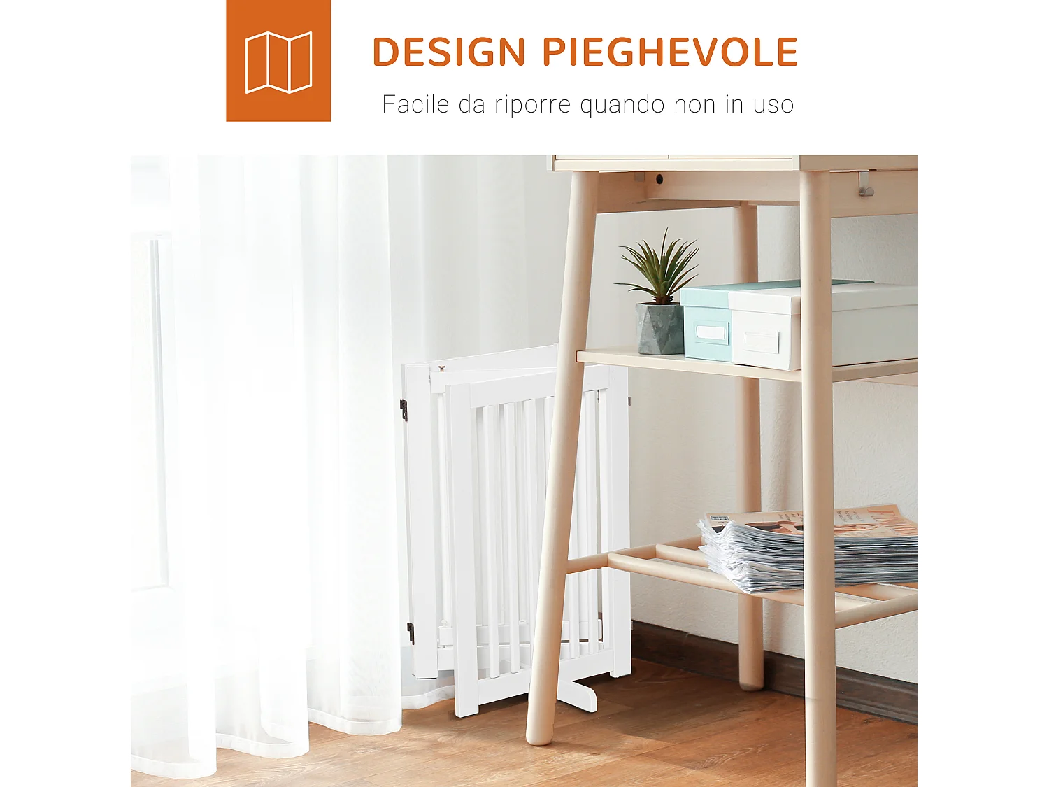 Cancellino per cani pieghevole 3 pannelli porta con blocco 155x76cm