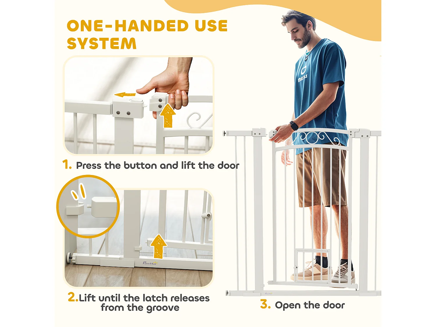 Cancellino per cani regolabile con estensioni 76-104x106cm bianco