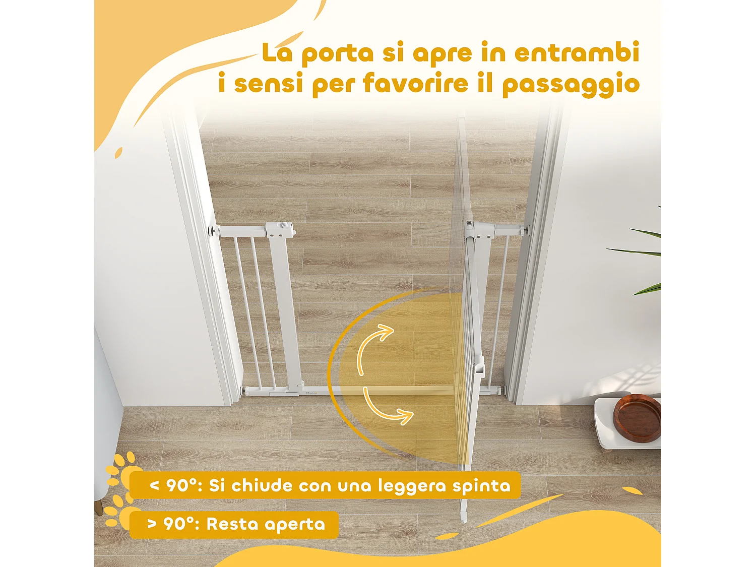 Cancellino per cani regolabile con estensioni 76-104x106cm bianco