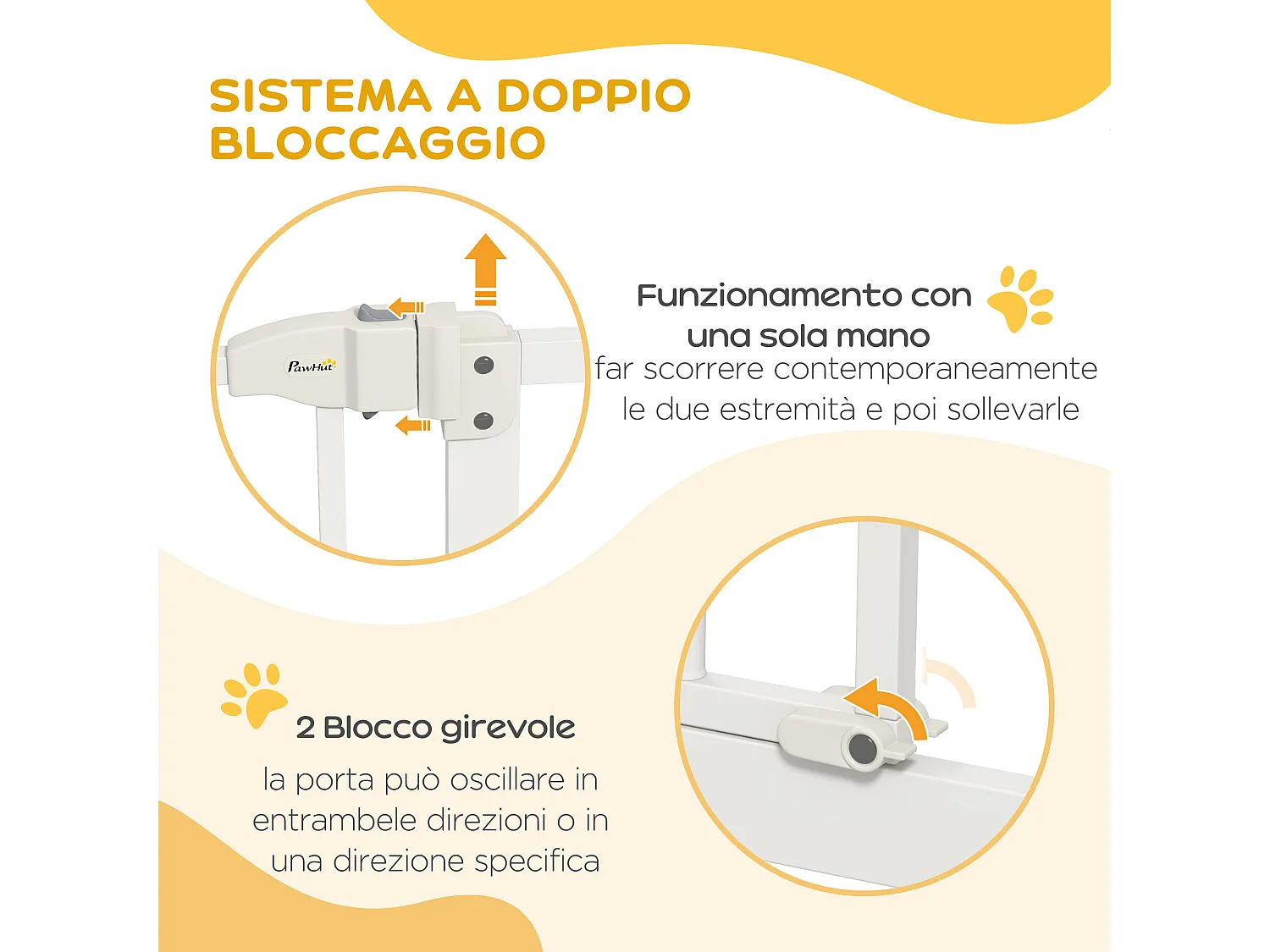 Cancellino per cani estensibile e regolabile 74-100 cm alto 94 cm bianco