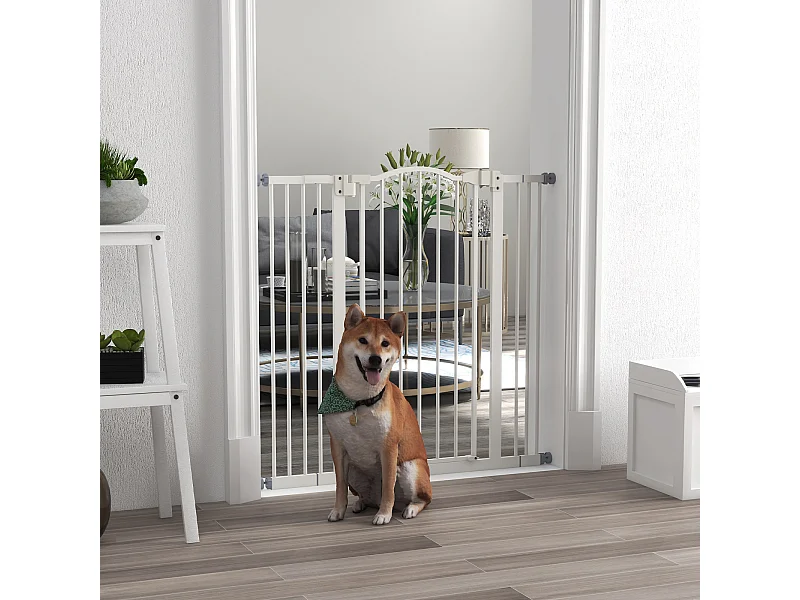 Cancellino per cani estensibile e regolabile 74-100 cm alto 94 cm bianco