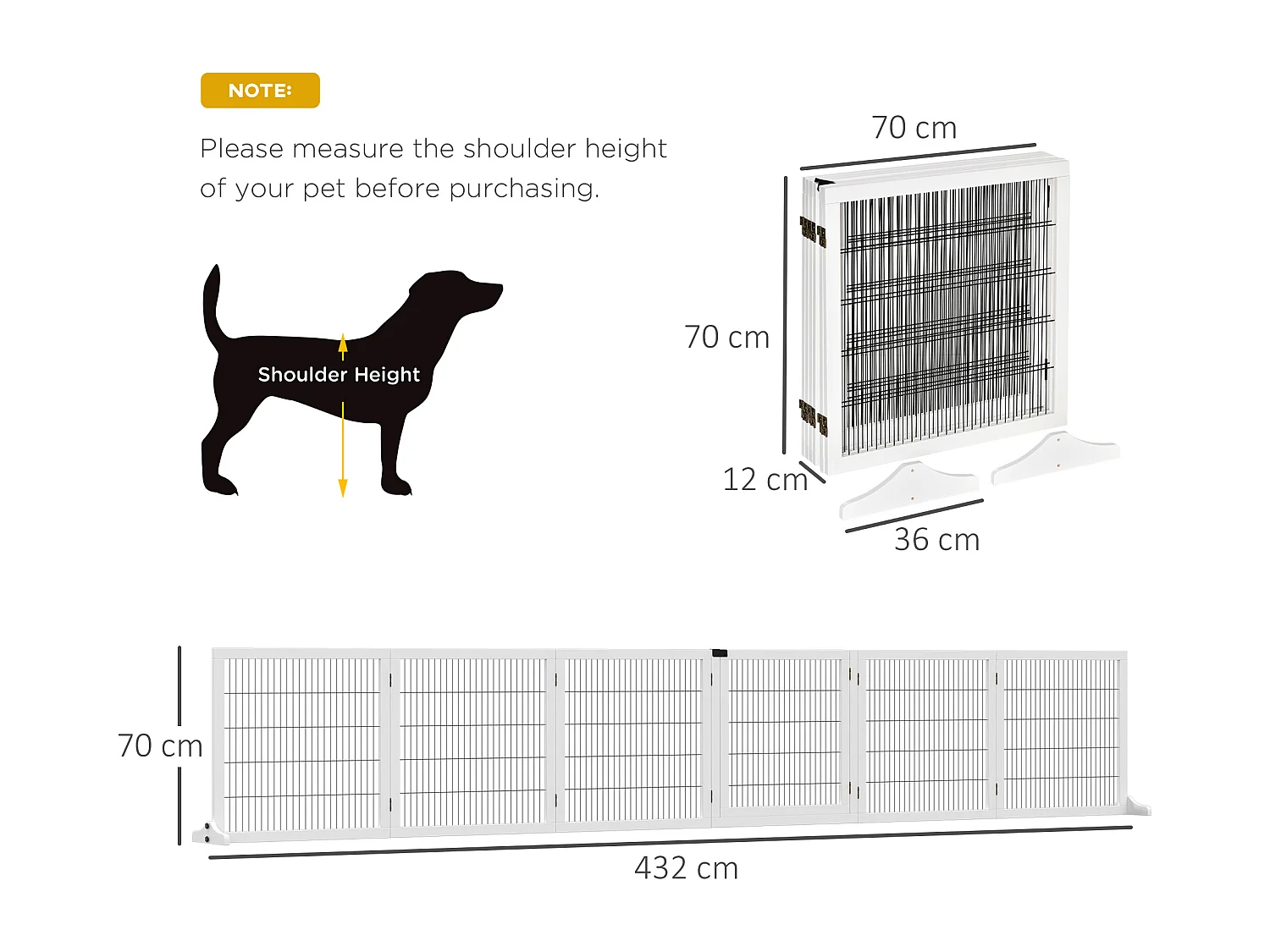 Cancelletto per cani in legno e acciaio a 6 pannelli pieghevoli