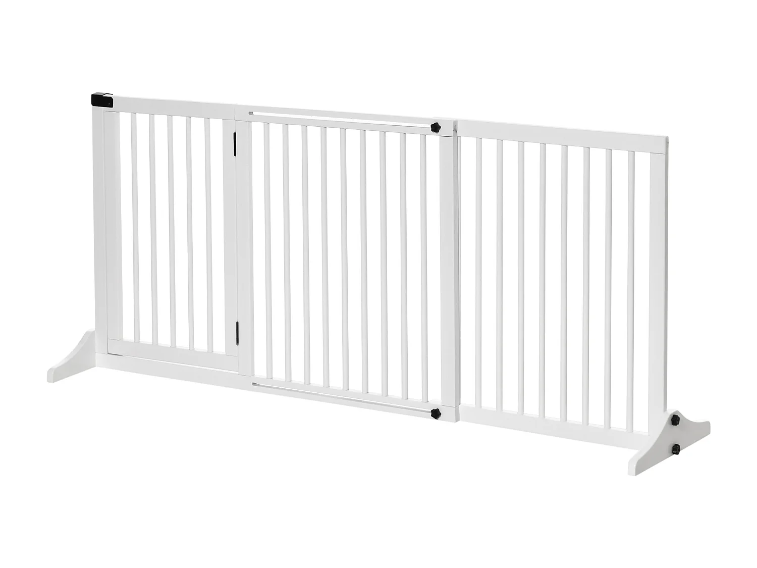 Cancellino per cani regolabile a 3 pannelli con serratura bianco
