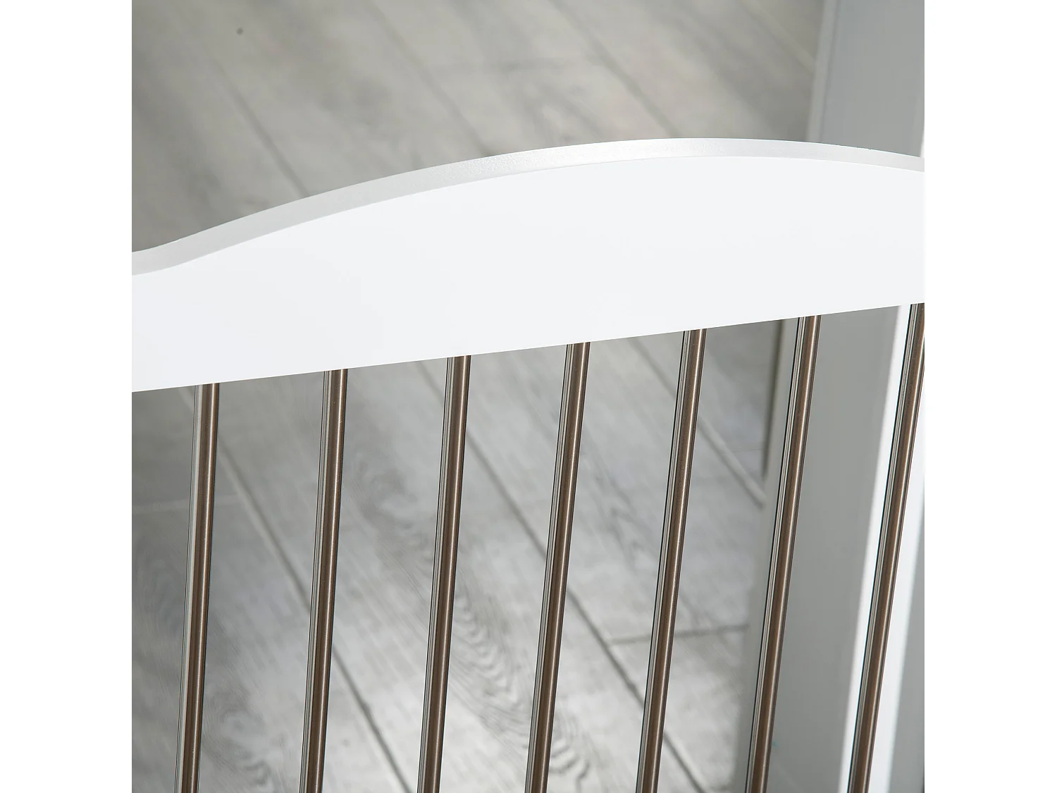 Cancellino per cani pieghevole a 3 pannelli in mdf e acciaio bianco