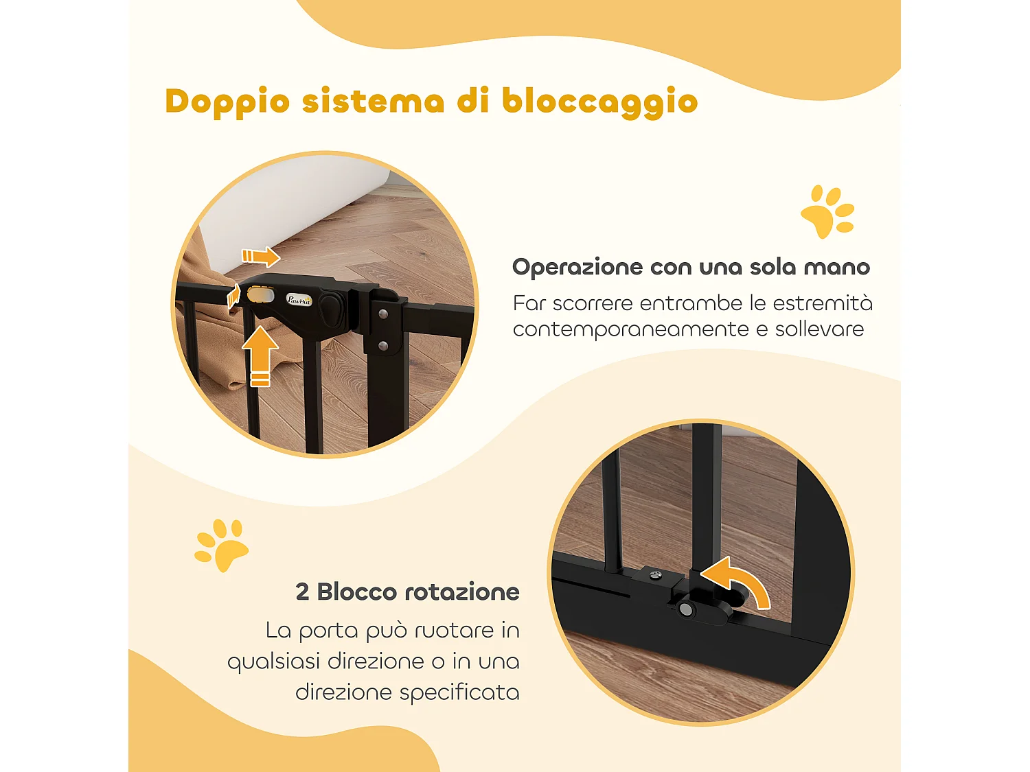 Cancellino per cani a 3 estensioni fino a 147.5 cm chiusura automatica